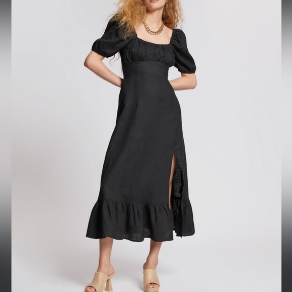 & Other Stories puff sleeve midi dress - 6 - Picture 1 of 5